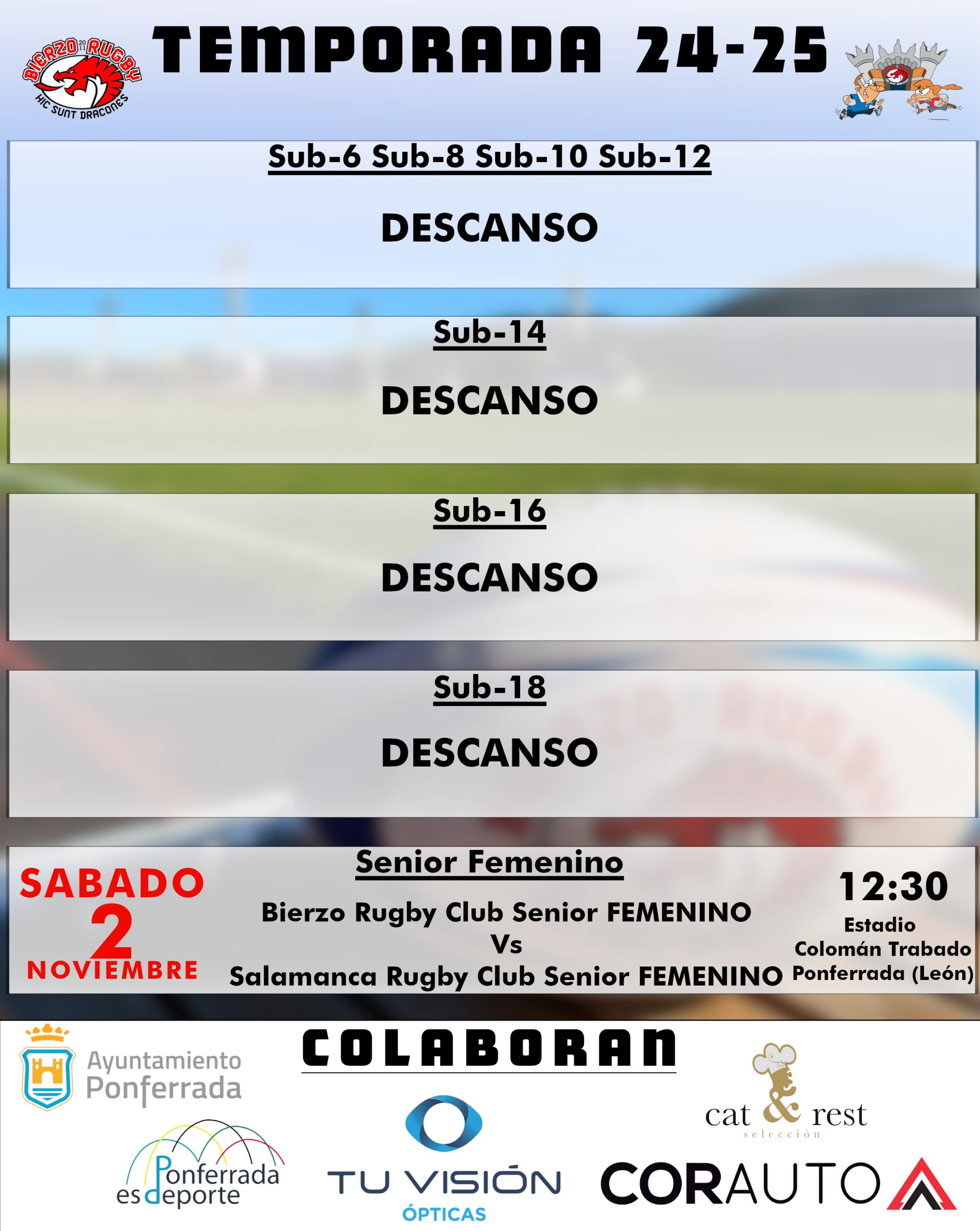 El equipo Senior Femenino de Bierzo Rugby juega su primer partido en casa este sábado