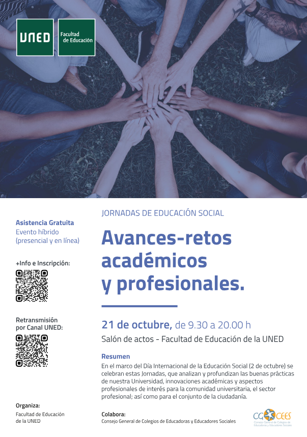 Cartel Jornada educación social Uned