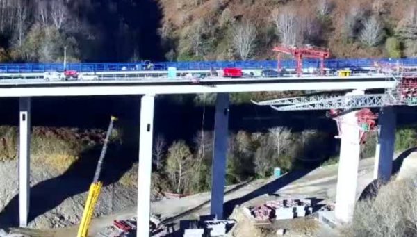 Obras en el viaducto del Castro