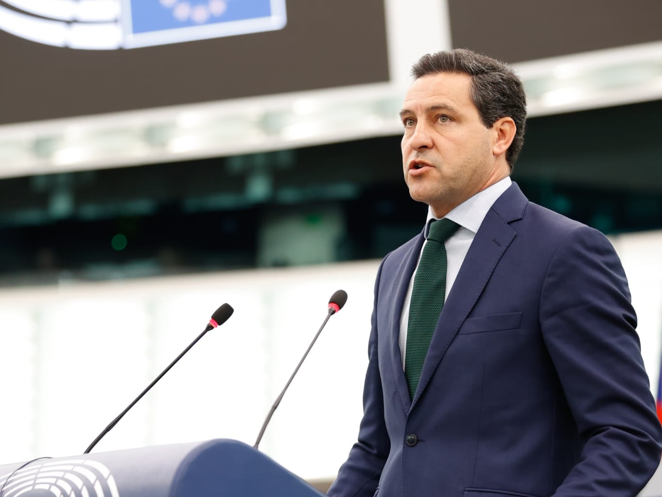 Raúl de la Hoz, durante una intervención en el Parlamento Europeo.