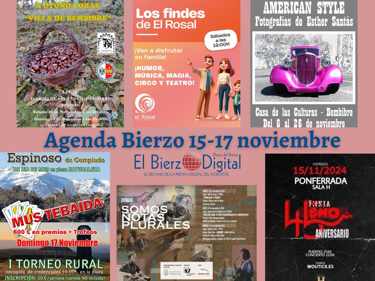 Estos son los planes que hay en el Bierzo este fin de semana, del 15 al 17 de noviembre