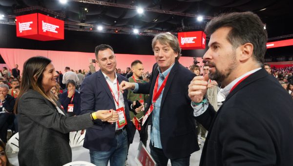 Nuria Rubio, Javier Cendón, Carlos Martínez y Luis Tudanca, en el Congreso Federal del PSOE