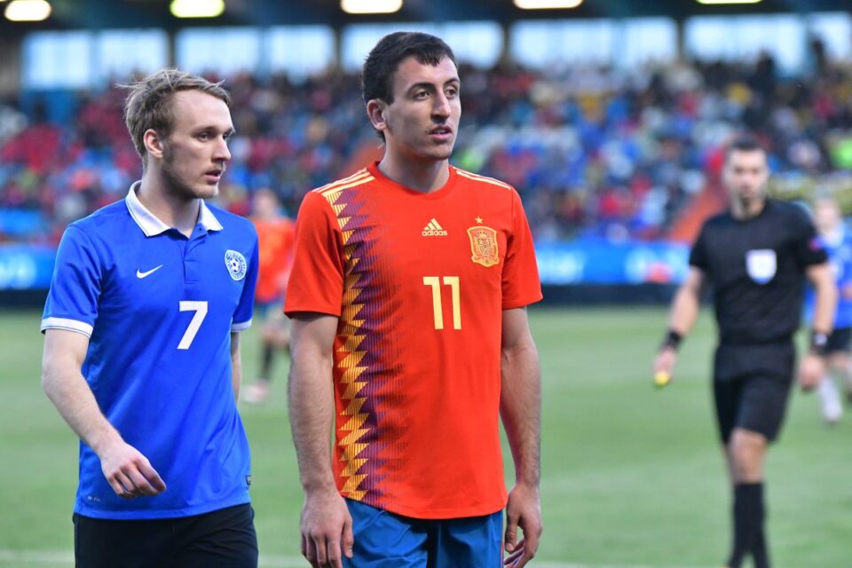 Mikel Oyarzabal, durante el España-Estonia disputadon en El Toralín en 2018