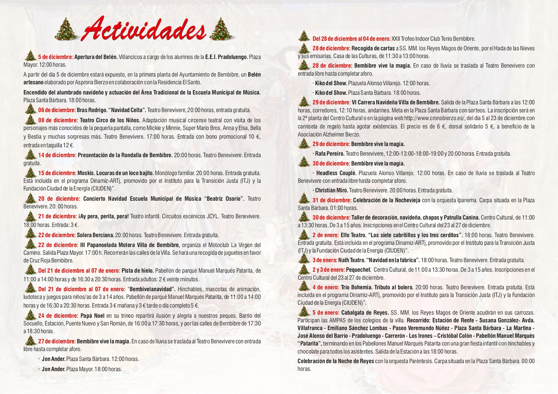 Programa navidad Bembibre