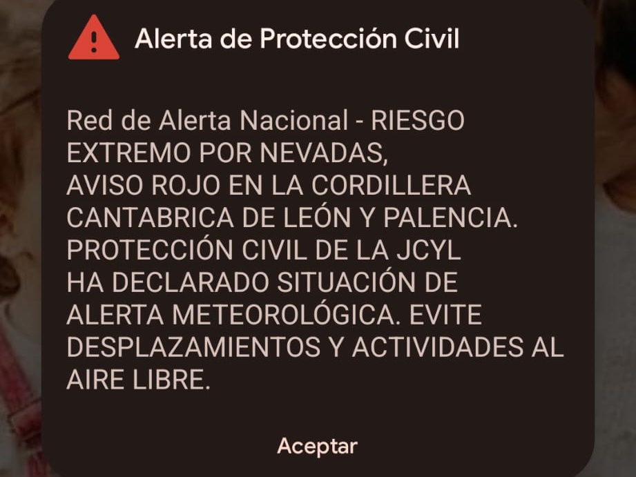 Alerta móvil de Protección Civil