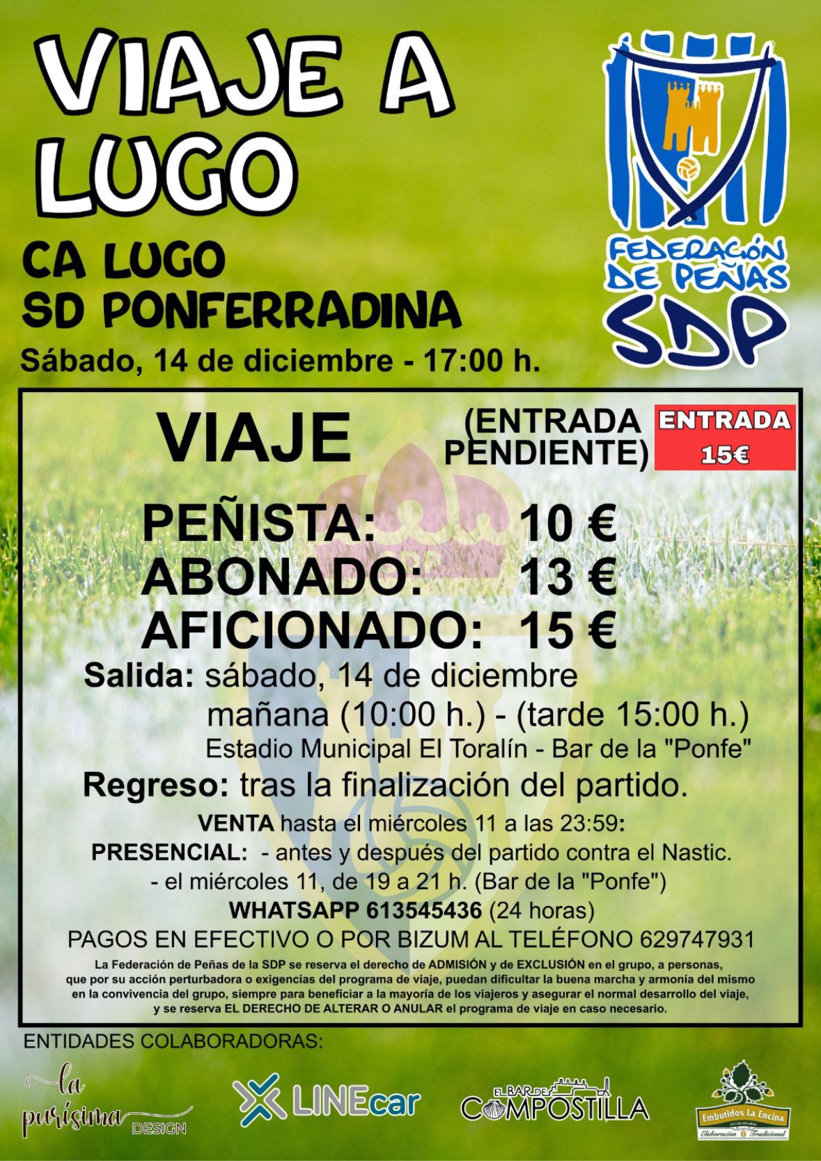 Viaje Lugo Peñas SDP