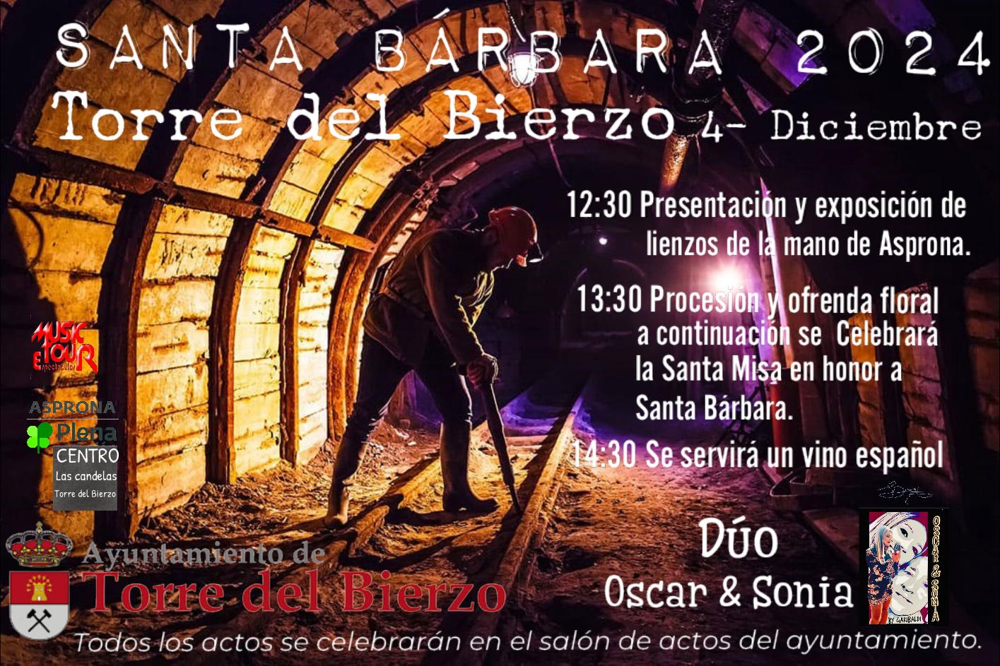 Cartel Santa Bárbara en Torre del Bierzo